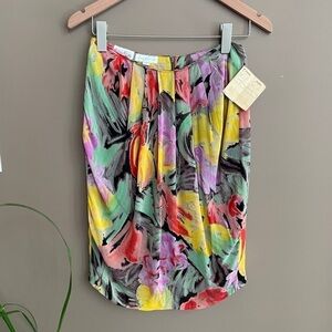 NWT Vintage Joseph Vincent Floral Skirt Size 8